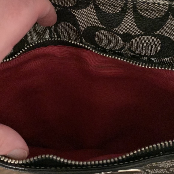 Coach Grey/Black Signature Crossbody Canvas with leather trim - Picture 5 of 11